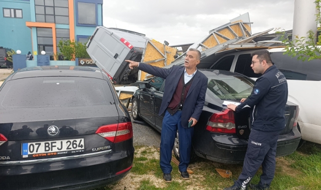 Antalya'da hortum 2 tonluk bungalovu 30 metre sürükledi