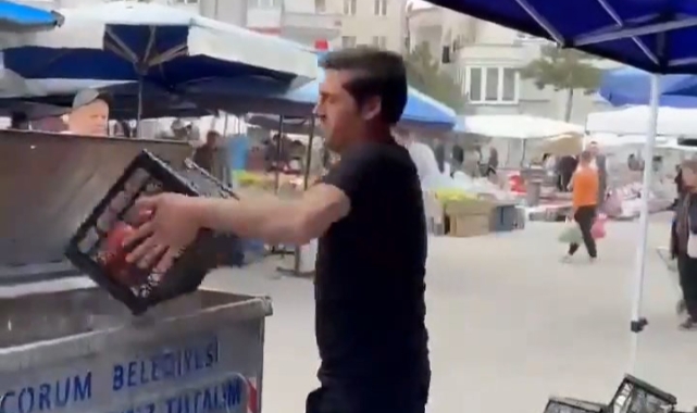 Bakanlık harekete geçti! Mallarını çöpe döken pazarcıya milyonluk para cezası