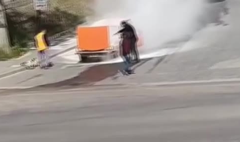 Beypazarı'nda otomobil yangını