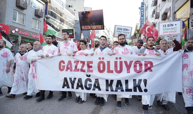 Bursa'da Filistin halkına destek yürüyüşü