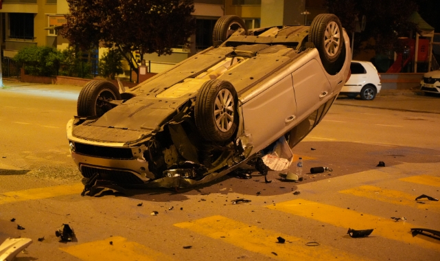 Edirne'de takla atan otomobilin sürücüsü yaralandı