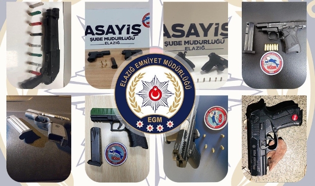 Elazığ’da 22 adet ruhsatsız silah ele geçirildi
