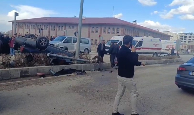 Erzurum’da araç takla attı! 1 kişi yaralandı