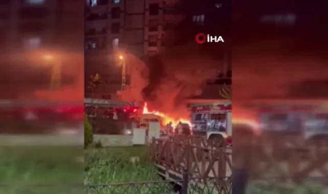 İstanbul'da 5 araç ve bir karavan alev alev yandı