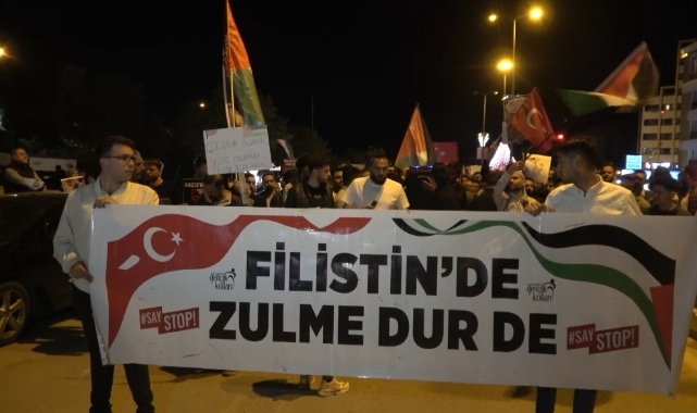 Kilis'te Filistin için dayanışma yürüyüşü düzenlendi