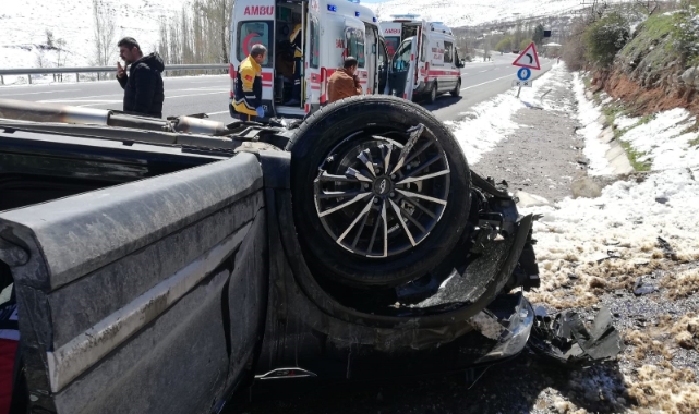 Malatya'da kontrolden çıkan araç takla attı: 2 yaralı