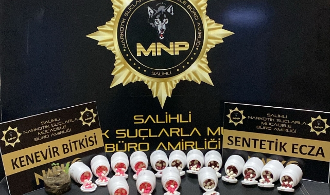 Salihli’de 817 sentetik ecza hapı ele geçirildi