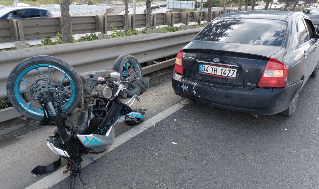 Samsun'da motosiklet otomobile çarptı: 1 yaralı