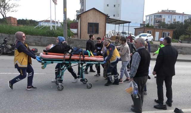 Samsun'da motosiklete otomobil çarptı! 1 yaralı