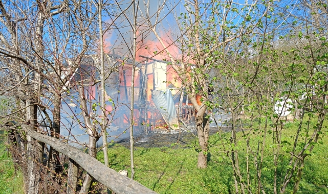Sobadan çıkan yangın evi küle çevirdi