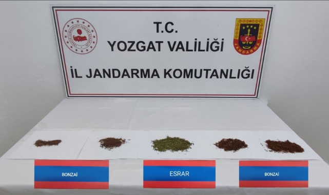 Şüpheli araçta bonzai ve esrar yakalandı