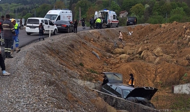 Zonguldak'ta otomobil şarampole uçtu! 3 yaralı