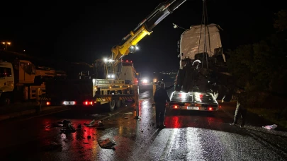 Osmaniye’de mazot yüklü tanker devrildi