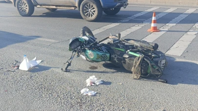 Manavgat'ta ticari araca arkadan çarpan motosiklet sürücüsü yaralandı