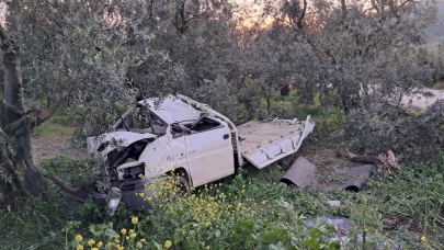 Bursa'da kamyonet tarlaya uçtu! 1 yaralı