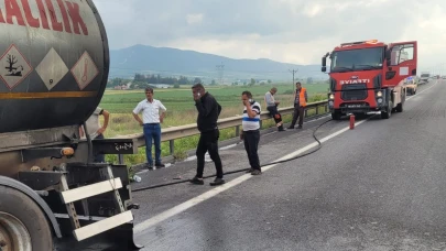 Osmaniye'de seyir halindeki tankerde yangın!