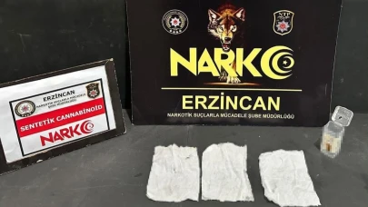 Erzincan’da bir miktar uyuşturucu ele geçirildi