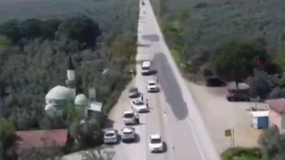 Bursa'da jandarma ekiplerinden havadan ve karadan denetim