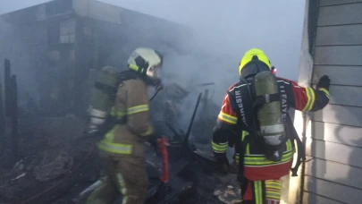 Erdek'te konteyner evde maddı hasarlı yangın