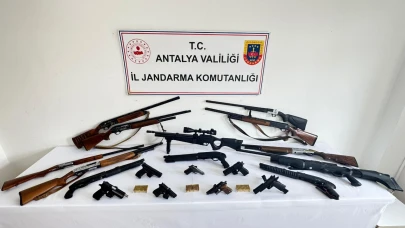 Alanya'da silah kaçakçılarına eş zamanlı operasyon