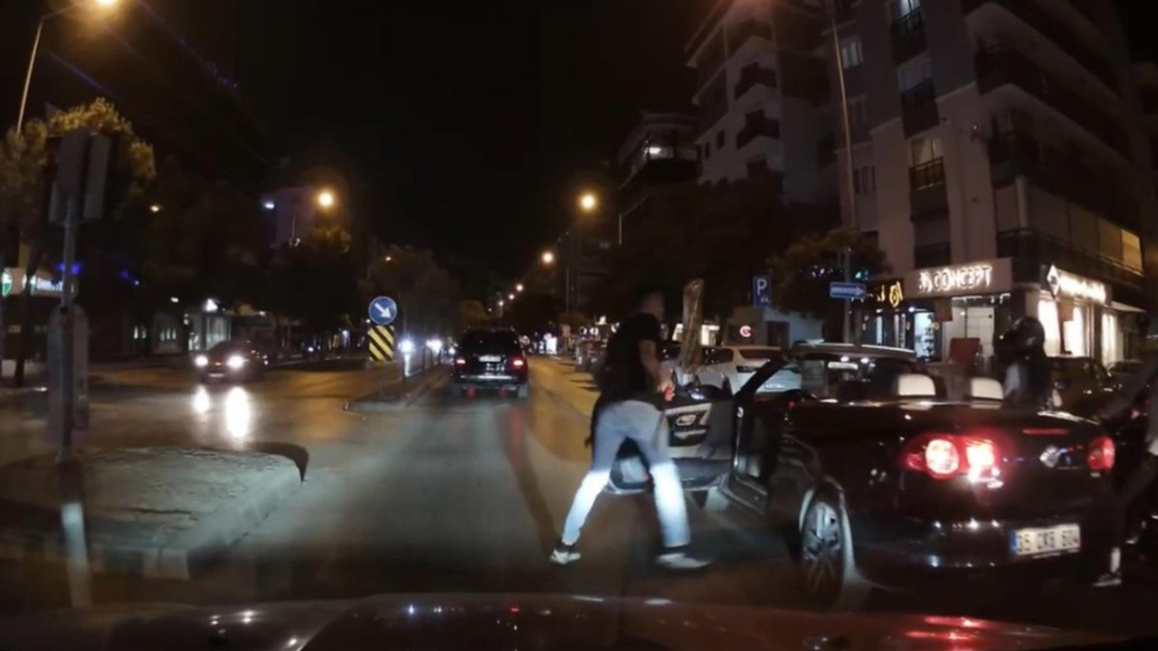Tartıştığı motosikletlinin üzerine bıçakla yürüyen sürücü tutuklandı