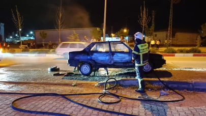 Adıyaman'da alkollü sürücü otomobilini yaktı