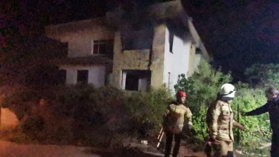 Mudanya'da metruk bina alevlere teslim oldu