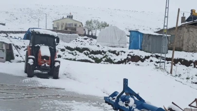 Aşkale’de kar yağışı