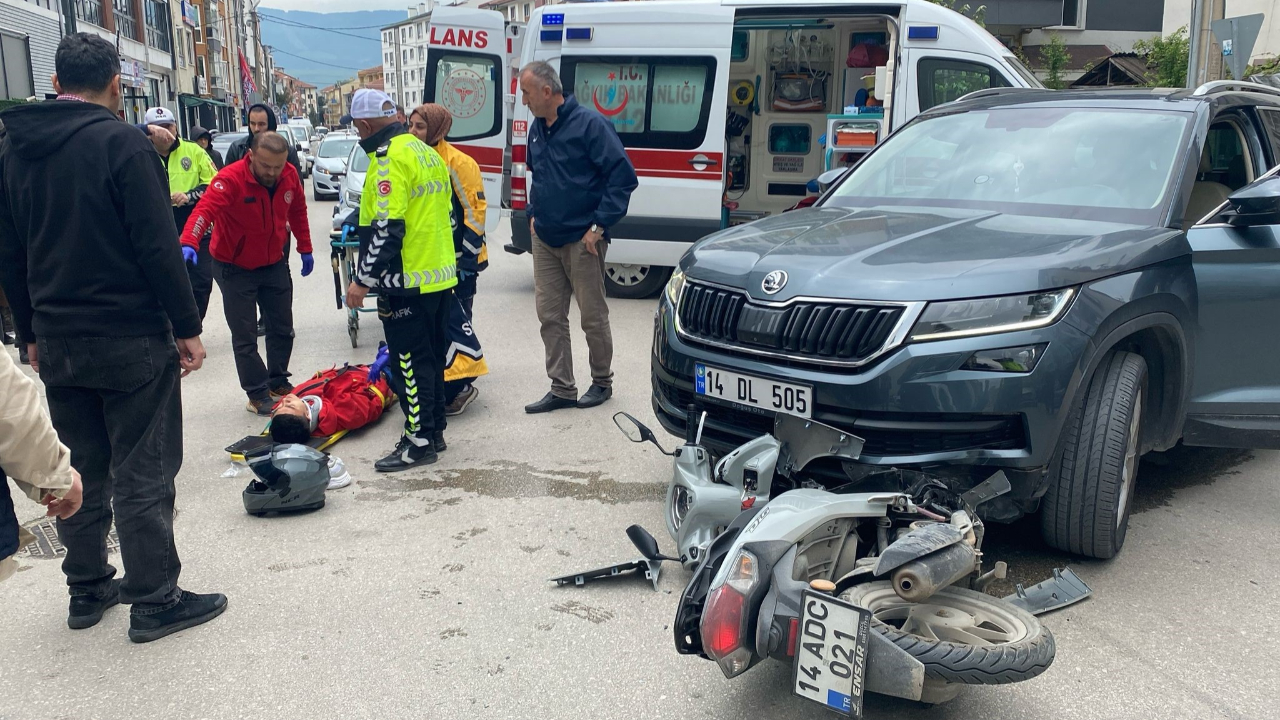 Bolu'da cip ile motosiklet çarpıştı: 1 yaralı