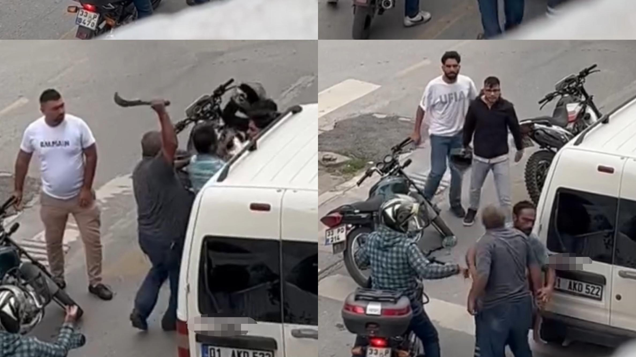 Mersin’de trafikte bıçaklı kavga!