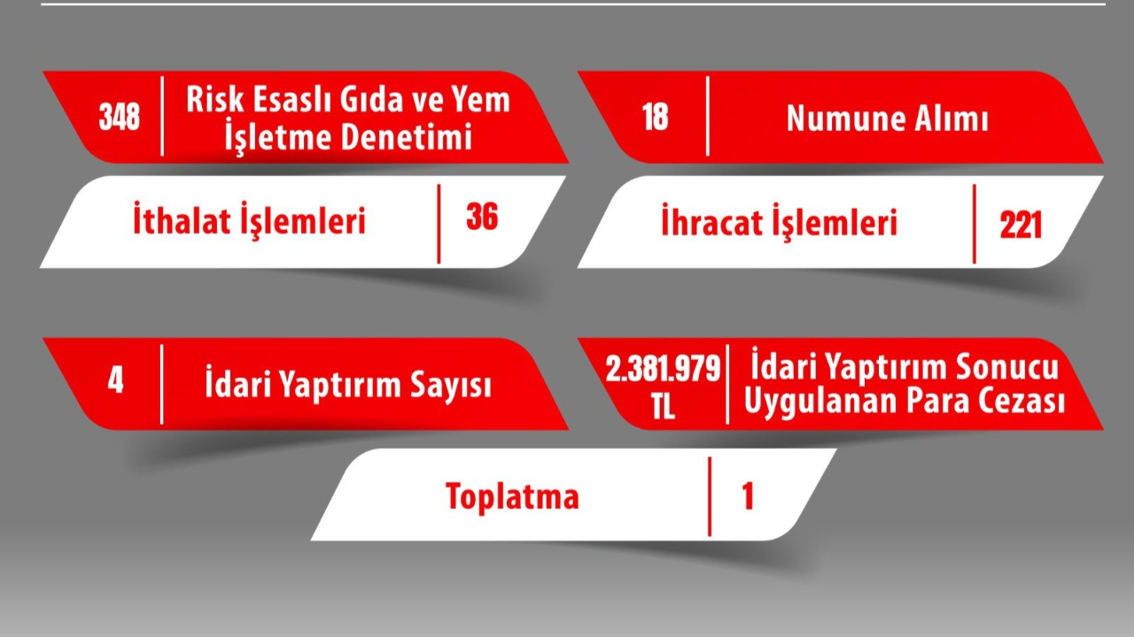 Gıda denetimlerinde 2 milyon 381 bin 979 TL ceza kesildi