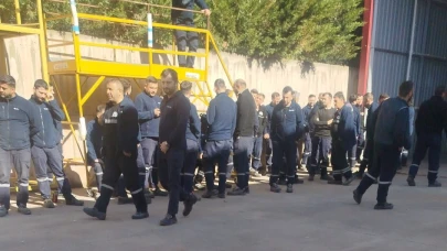 İnegöl'de otobüs fabrikasında grev