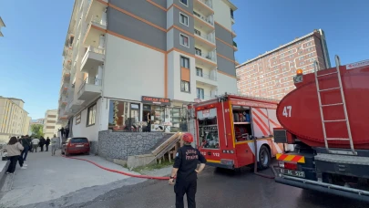 Düzce'de 6 katlı binada korkutan yangın
