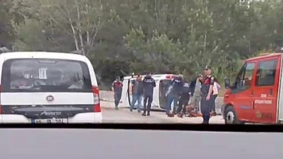 Kontrolden çıkan otomobil takla attı