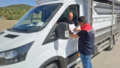Koçarlı'da canlı hayvan nakil araçları denetlendi