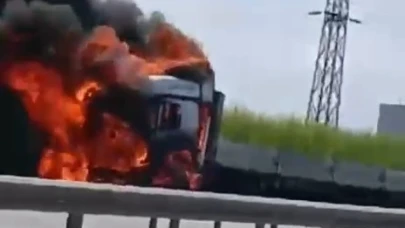Bursa'da seyir halindeki Tır alev topuna döndü!