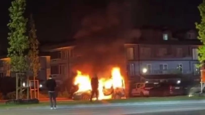 Sakarya'da hafif ticari araç alev topuna döndü