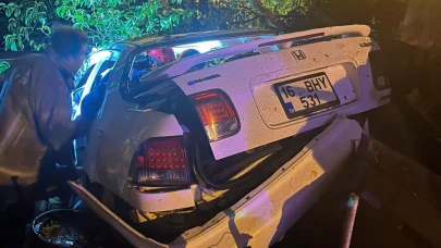 Bursa’da kontrolden çıkan otomobil bahçeye uçtu! 1 yaralı