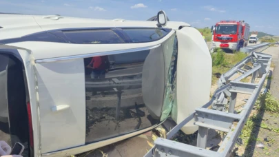 Kontrolden çıkan cip takla attı: 2 yaralı