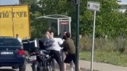 Bursa'da trafik durdu yumruklar havada uçuştu