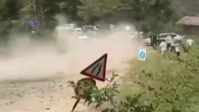 Ralli yarışında korku dolu anlar!