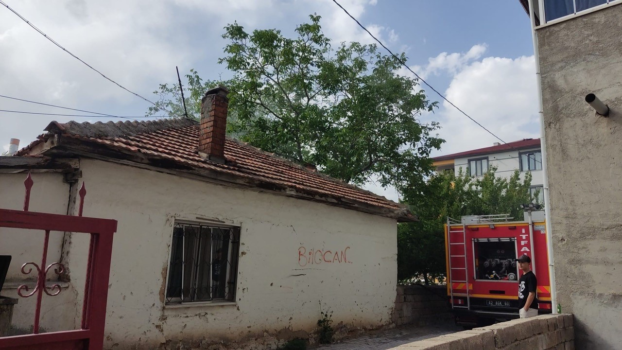 Konya’da müstakil evde yangın