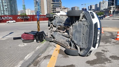 Ankara'da iki otomobil çarpıştı! 2'si bebek 6 yaralı