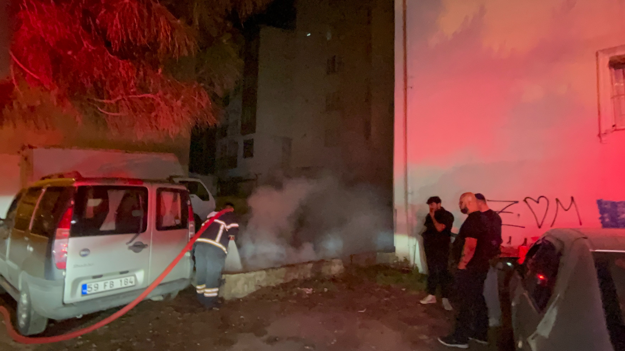 Çorlu'da çalılık yangını