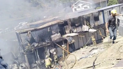 Gaziosmanpaşa’da işçilerin kaldığı konteynerde yangın