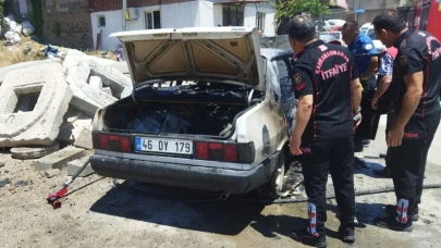 Fırından aldığı köz otomobili yaktı