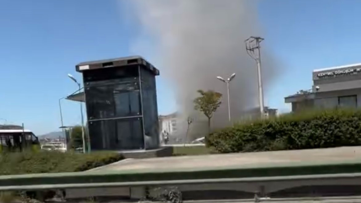 Bursa'da hortum paniği kamerada