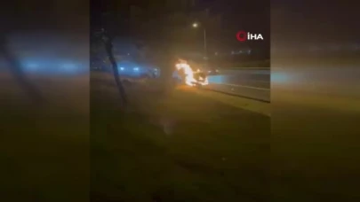 TEM Otoyolu’nda kamyonet alev topuna döndü