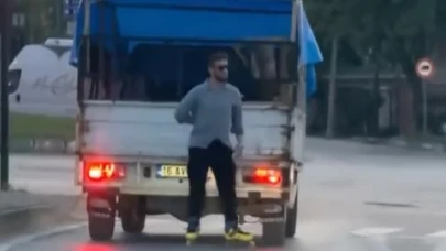 Bursa'da tehlikeli yolculuk kamerada