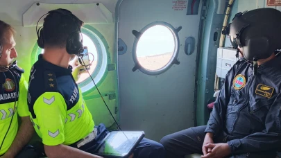 Bursa Jandarmasından tatil trafiğine helikopterli denetim